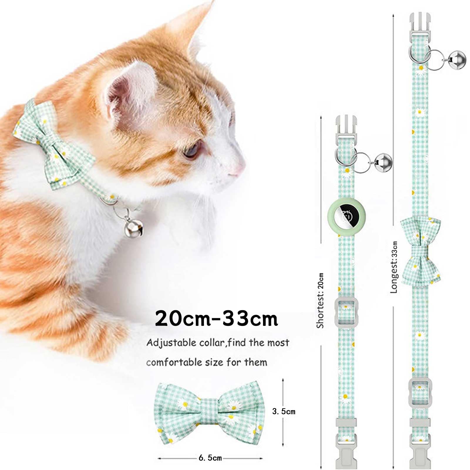 Katzenhalsband Airtag Reflektierendes Mit Glocke, Name Und