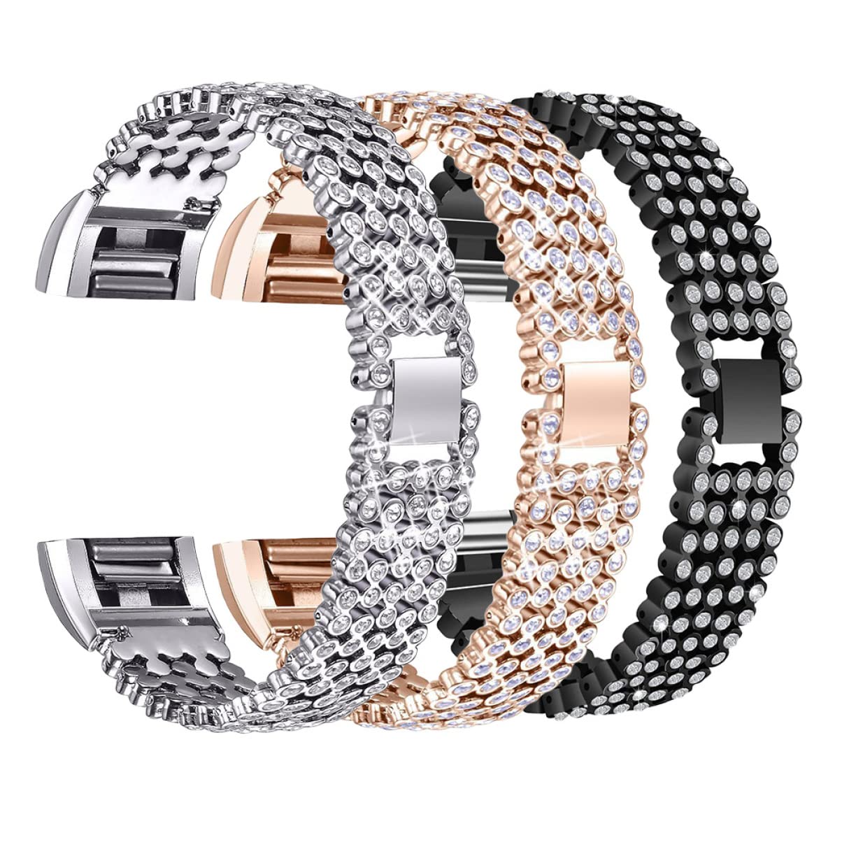 Housoutil 2 Piezas Pulsera Ajustable Charge 2 Correa Reloj Para 2 Bandas Metalicas Acero Inoxidable