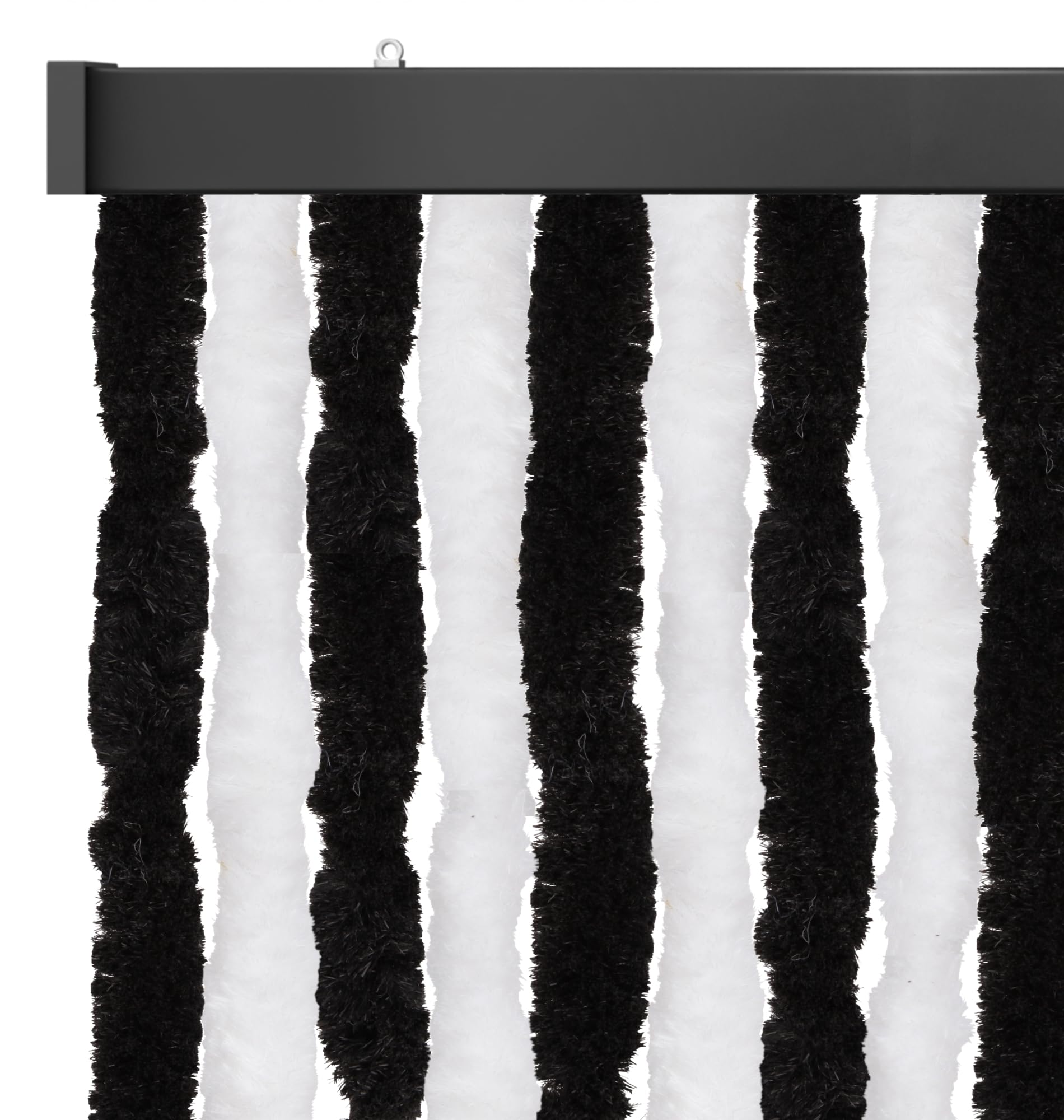 Arsvita Insect Screen Curtain 56 x 185 cm (Width x Length) Fleece Curtain in Black and White for Motorhome, Caravan, Narrow Doors, Thread Curtain Diameter 4 cm