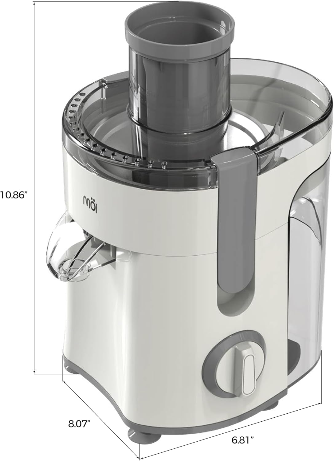 MOI 300W Juice Machine - Juice Extractor Machine with 32oz Pulp Container & 2.5 inch Feed Tube - Cold Press Juicer Machines for Fruits and Vegetables - Compact, Easy Clean, Masticating Juicer