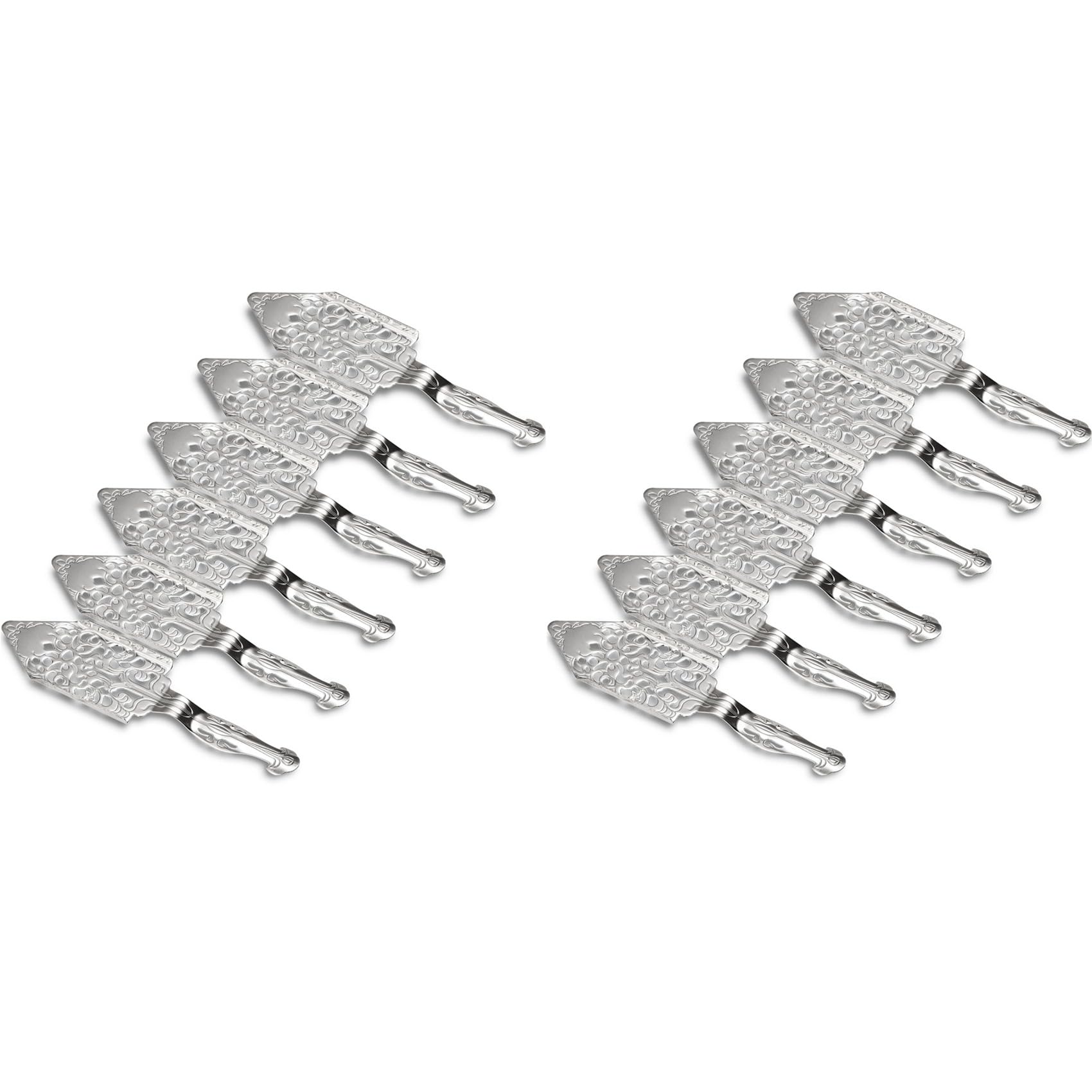 Hndhbfgrt 12PCS Stainless Steel Absinthe Spoons Vintage Cocktail Bar Glass Cup Drinking Filter Hollowed Out Absinthe Spoon