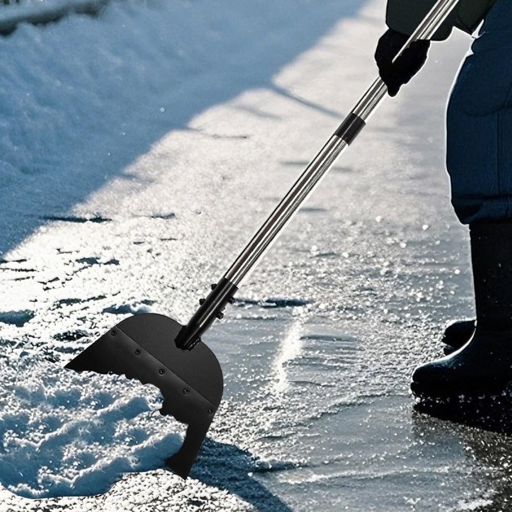 Pala da giardino resistente, manico regolabile da 137 cm, strumento versatile per diserbo, raschiare, rimuovere il ghiaccio, raschietto piatto multiuso per giardinaggio, 1 pezzo