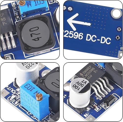 Miniatura 4 de 12 unidades LM2596 convertidor de dinero reductor ajustable módulo DC-DC regulador de voltaje de alta eficiencia 3A DC-DC 3-40V a 1.5-35V