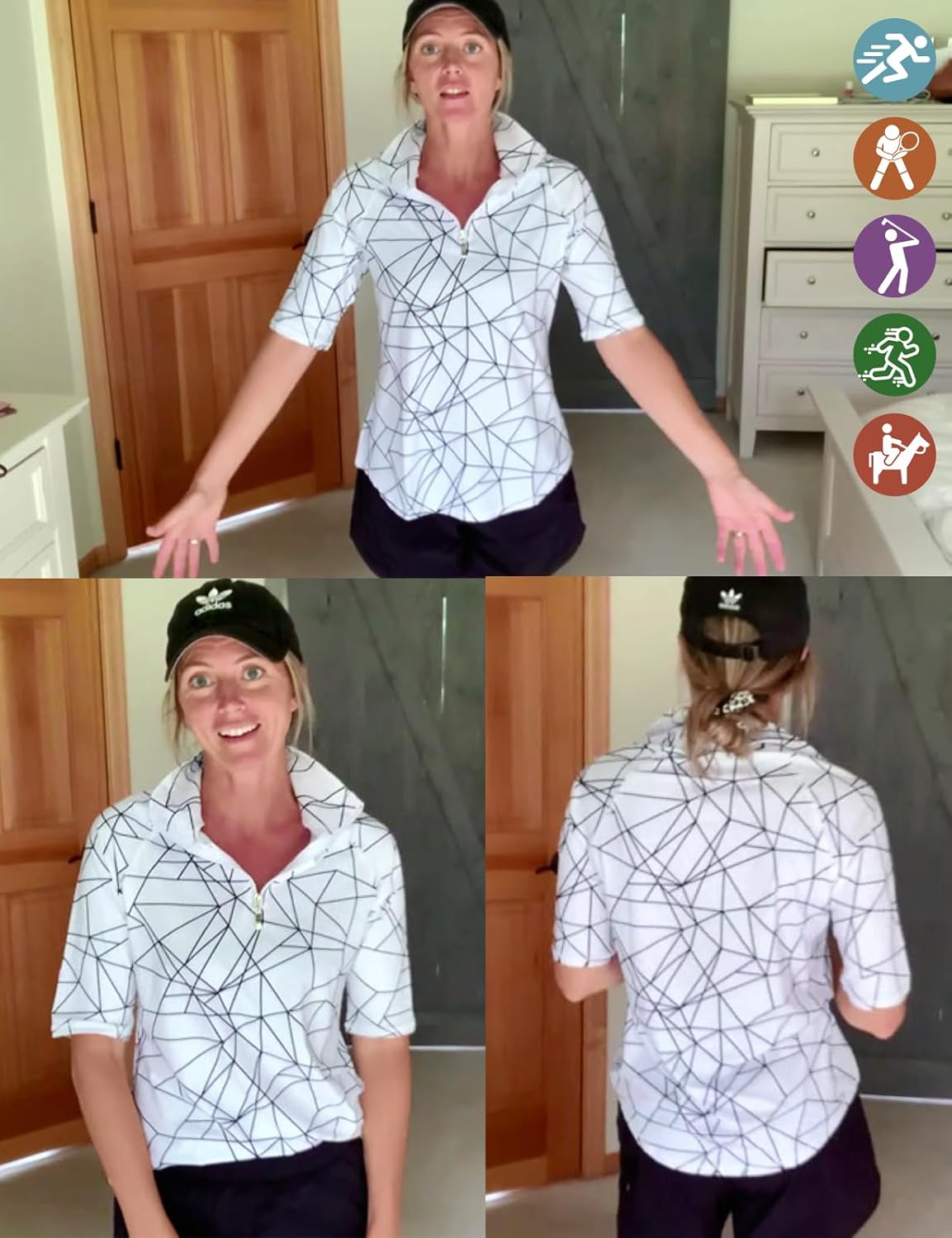 Misyula Womens Golf Shirt Quick Dry Half Sleeve Quarter Zip Polo Workout Tops Tennis Shirts M-3XL - Image 5