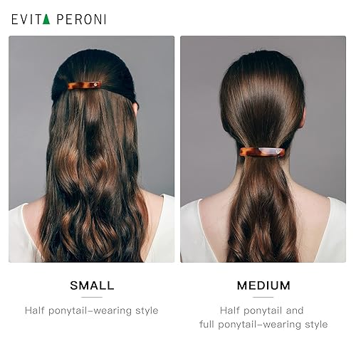 Miniatura 5 de EVITA PERONI Pasadores franceses medianos y clips para cabello grueso de mujer, cierre de metal de acetato, antideslizante