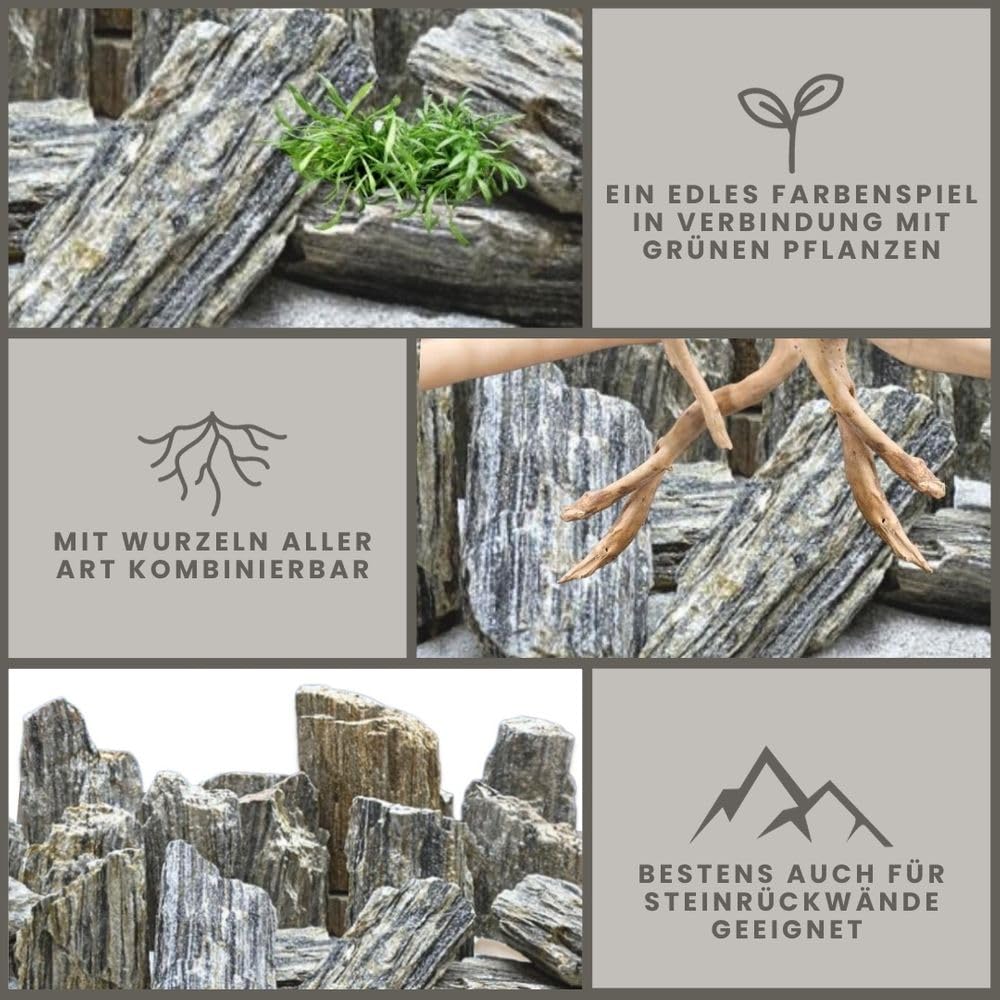 Acquario Glimmer Wood Rock in grigio e Glimmer effetto 2,3 – 2,7 kg Roccia N. 47