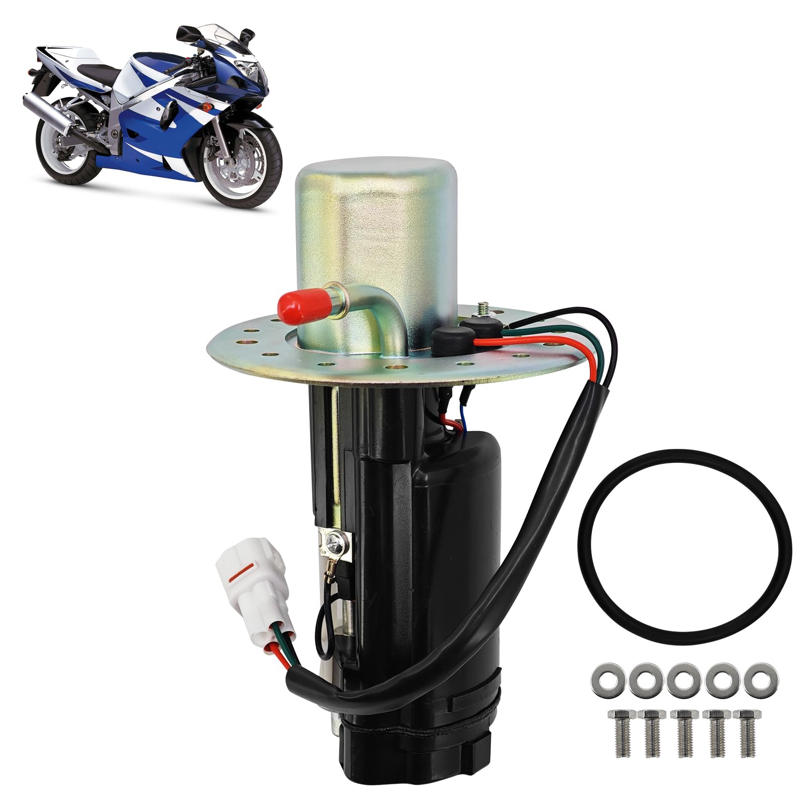 Fuel Pump Assembly 15100-35F20 3 Pin Compatible with Suzuki GSXR 600 2001 2002 2003, GSXR 750 2000-2003, GSXR 1000 2001-2002 Replace 1510035F20