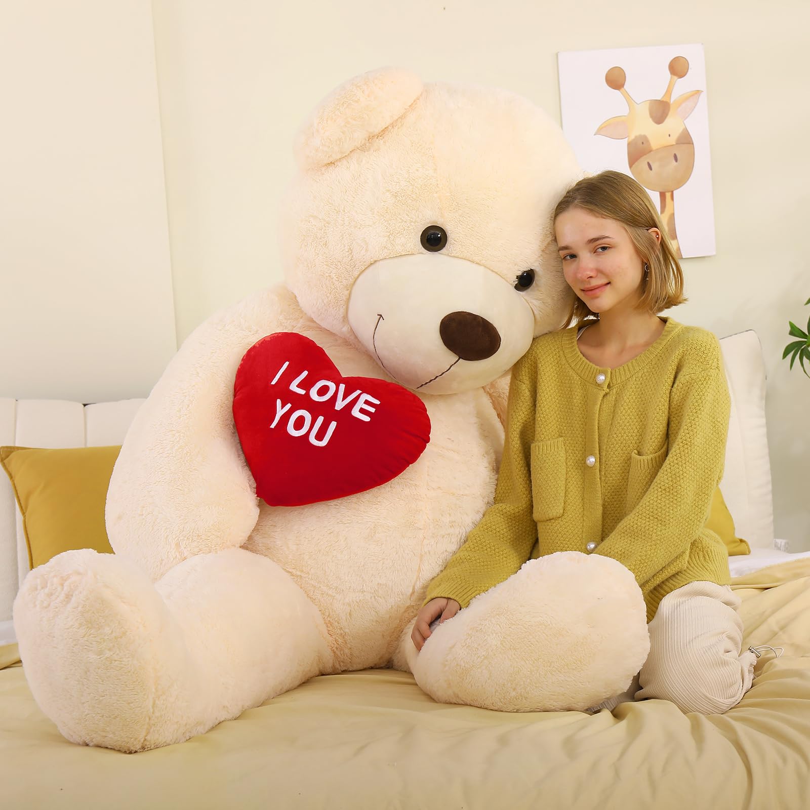 BENINY Red Heart Giant Teddy Bear 6ft