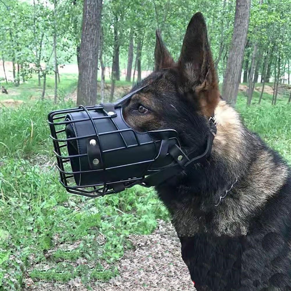 Bozal para perro, diseño de cesta transpirable con acolchado para perros medianos y grandes, bozal de entrenamiento ajustable para prevenir la masticación