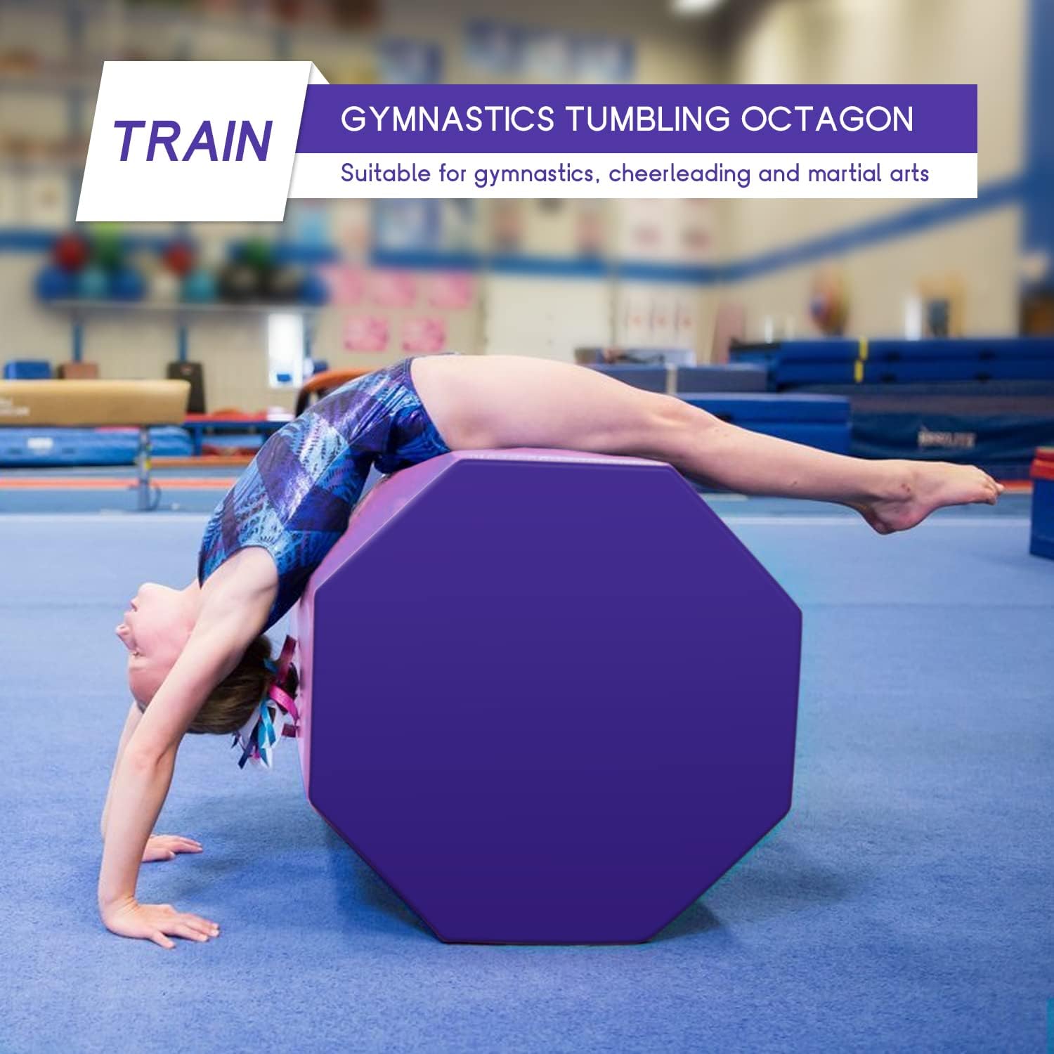 Octagon Gymnastics Tumbling Mat - Somersault & Backbend Trainer for Gymnastics, Cheerleading & Martial Arts