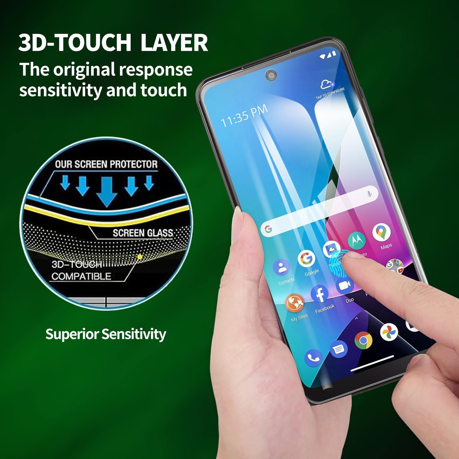 Schermo Apple Watch 3 Pellicola Protettiva In Vetro Temperato Supershieldz Per Motorola Moto Z3 / Z3 Play - Nero Vetro Temperato Moto Z3 Play Nero - Foto 4