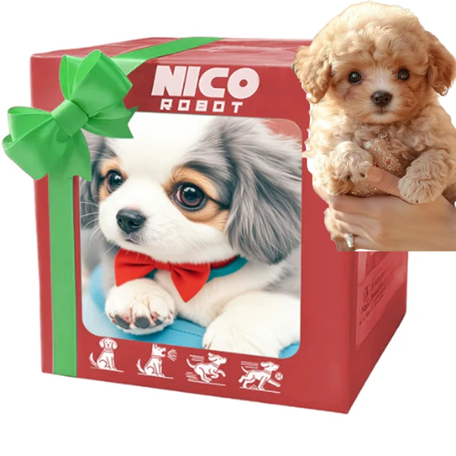 2025 New Robot Dog for Adults, AI Robotic Dog, Nicoo - My Realistic Robot Puppy That Acts Like a Real Puppy - Walking, Barking, Tail Wagging (Set C)