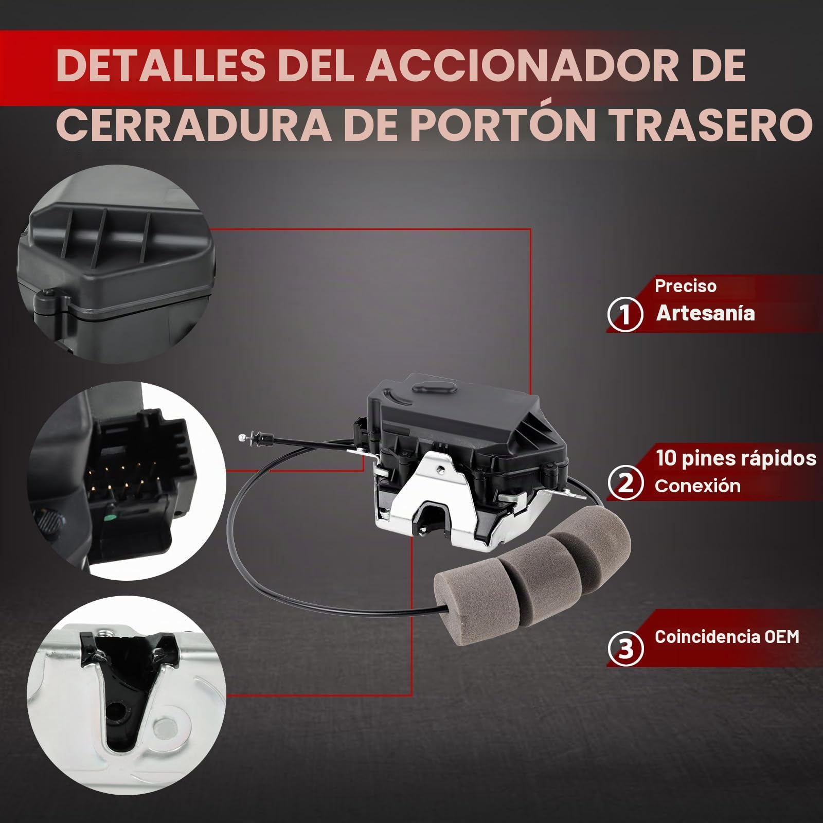 Cerradura de portón trasero compatible con Mercedes Clase ML W164 Clase R W251 V251 GL X164 Candado para maletero OE# 1647400335 1647400735 1647400300 1647400435 1647400035