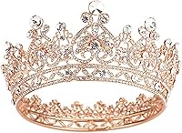 Vista 1 de COCIDE Corona para mujer, coronas y tiaras de cristal para niñas, diadema redonda completa de boda, accesorios para el cabello, para cumpleaños