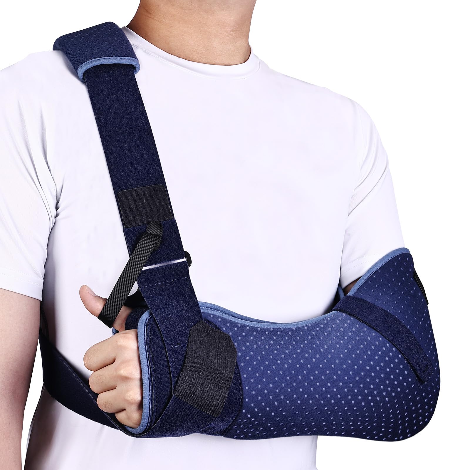 Arm Sling for Shoulder Injury, Shoulder Support with Waist Strap for Men and Women, Shoulder Sling for Rotator Cuff Torn Hand Wrist Elbow Post-Surgery(Comfort Version, Left, S, 25-30.5 Inch)