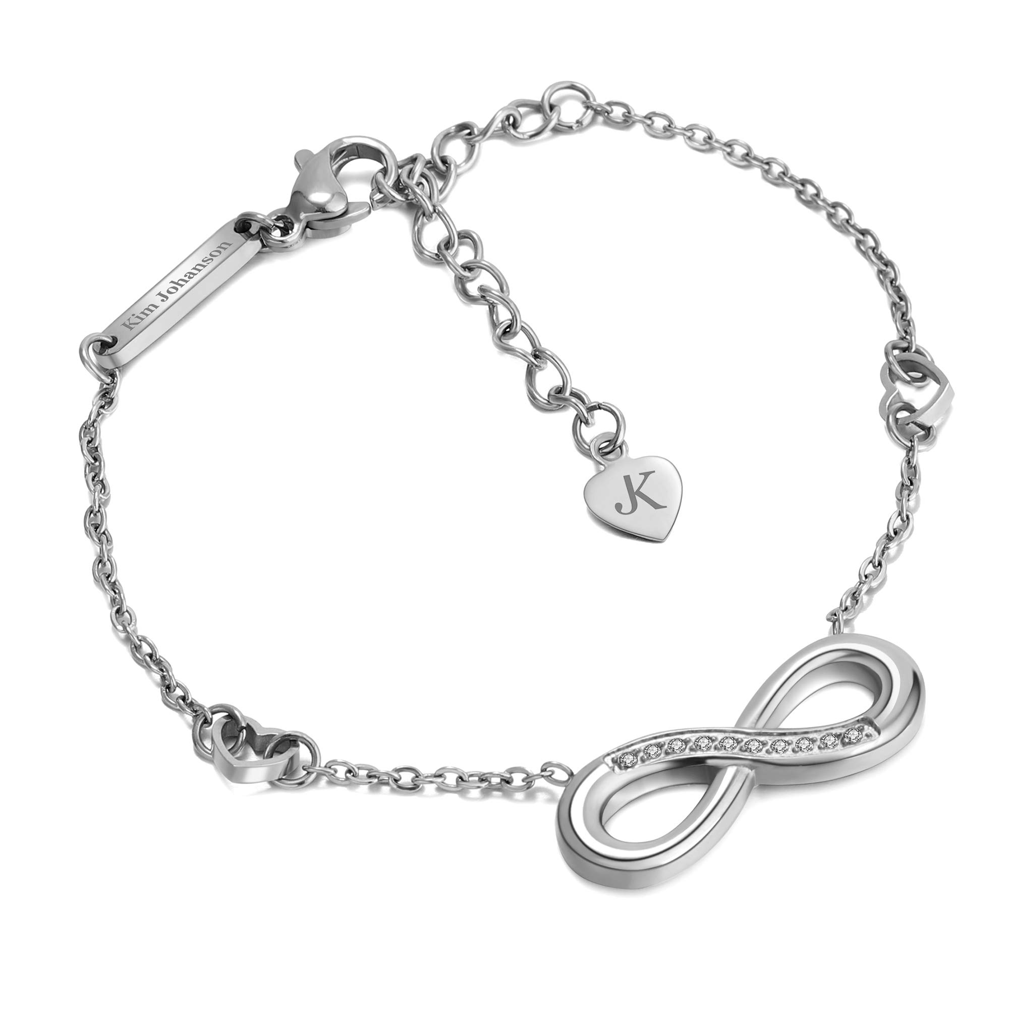 Kim Johanson Edelstahl Damen Fußkettchen *Infinity* in Silber, Gold & Roségold | Fußkette mit einem Unendlichkeit Zeichen | Boho Schmuck | Verstellbar inkl. Schmuckbeutel