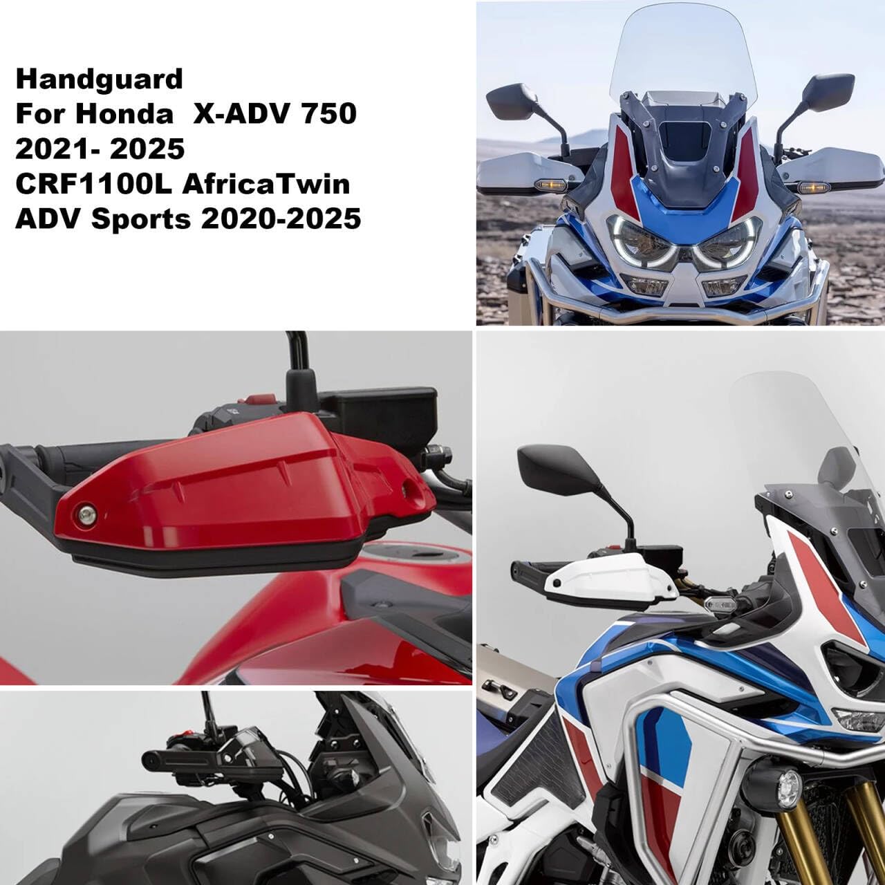 Paramani per moto XADV 750 Protezione per manubrio per Honda X-ADV 750 2021-2025 CRF1100L AfricaTwin ADV Sports 2020-2025 XL750 Transalp 2023-2024 (nero)