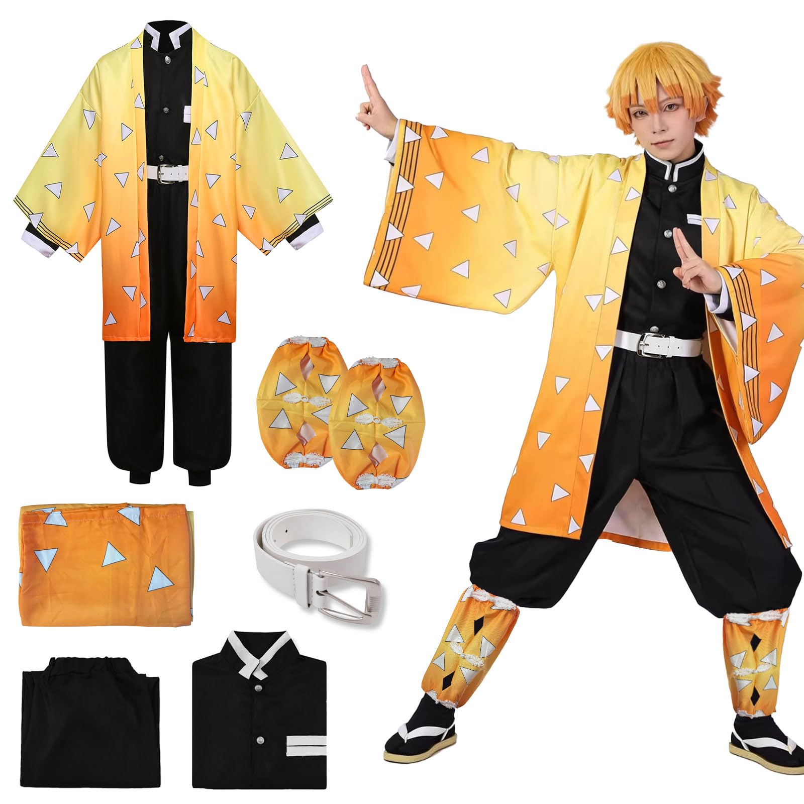 Bocguy Disfraz de Anime, Giyuu/Shinobu/Mitsuri/Muichirou/Tanjiro/Nezuko/Zenitsu Cosplay, Uniforme de Kimono de Personaje de Anime para Carnaval, Halloween, Fiesta de Cosplay, Convenciones de Anime