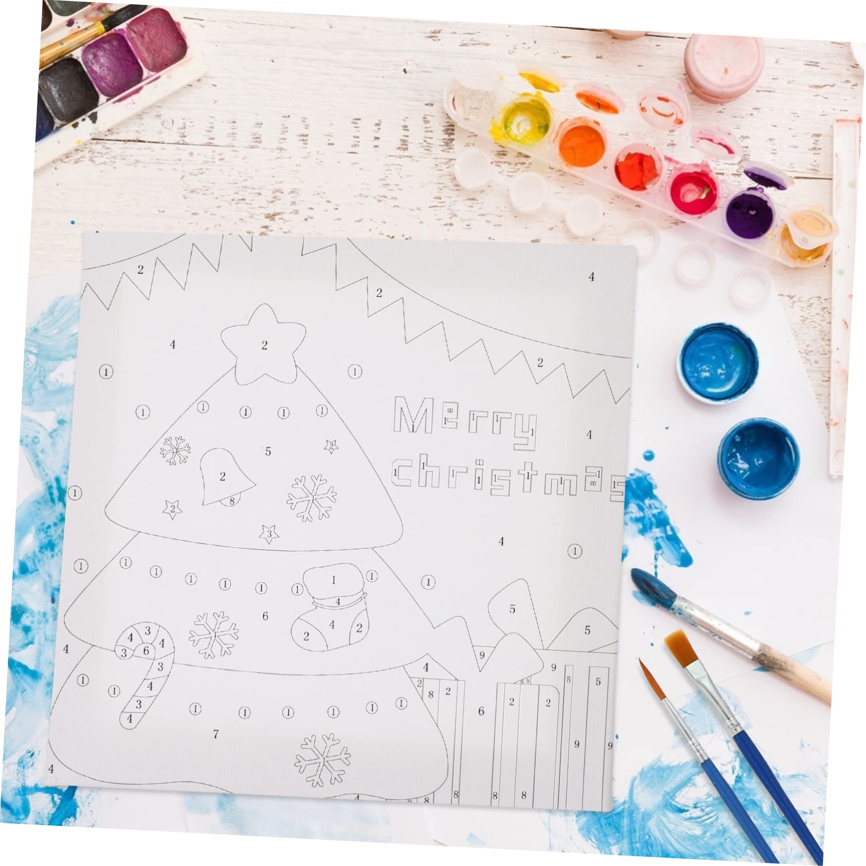 VICASKY Pittura Digitale Natalizia Per Ragazzo Ragazza Kit Con Tela Alta Qualità Sicuro e Facile Da Usare Per Decorazioni Natalizie e Attività Creative