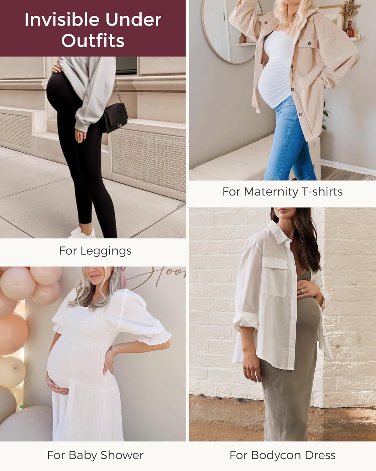 Momcozy Maternity Shapewear for Under Dresses, Anti-Chafing Mid-Thigh Pregnancy Underwear, Belly Support, Cotton Gusset - Image 7