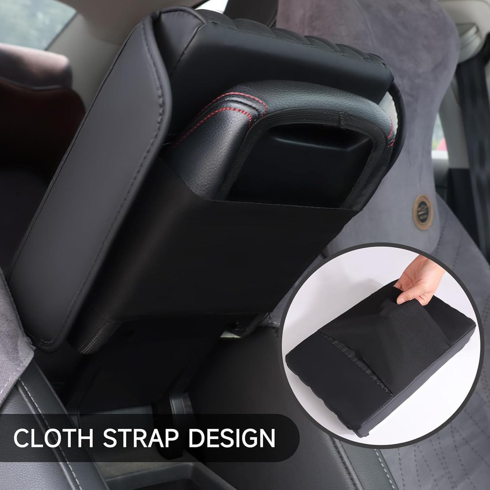 Auto Armlehnen Polster, für VW Touareg III (CR) 2018-2023 2024 2025 wasserdichte Zubehör Autositze Polster Memory Foam Armlehne Abdeckung mit Organizer