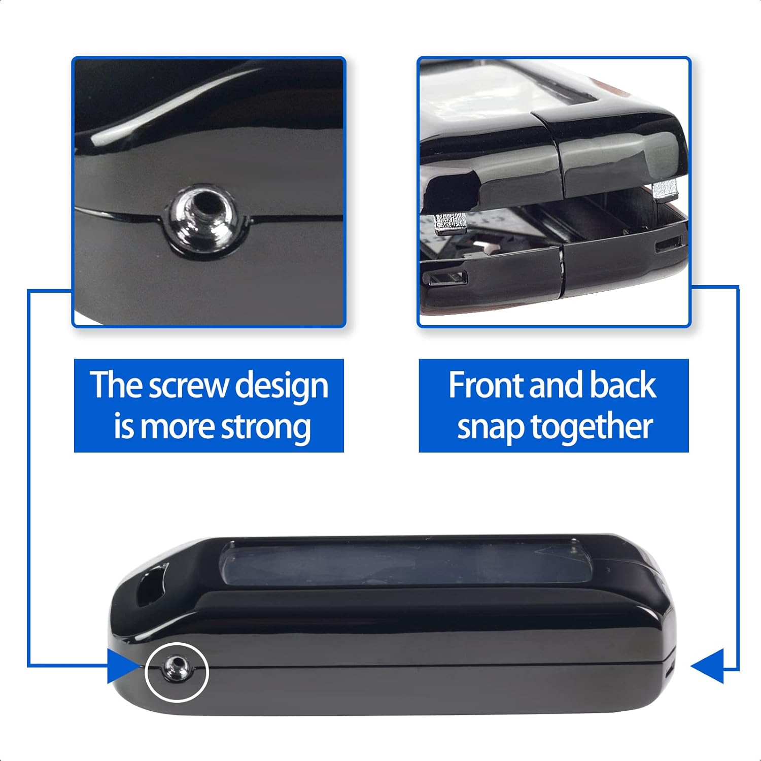 Black zinc Alloy Smart Key Case Cover Compatible with Mitsubishi ASX Outlander 2 & 3 Buttons Keyless Car Remote Accessory
