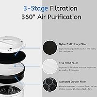 Vista 3 de Nispira LV-H132 Air Filter Replacement Compatible with Levoit Air Purifiers LV-H132 Part LV-H132-RF 3-in-1True HEPA with Carbon Filter - 7.5” x 2.4