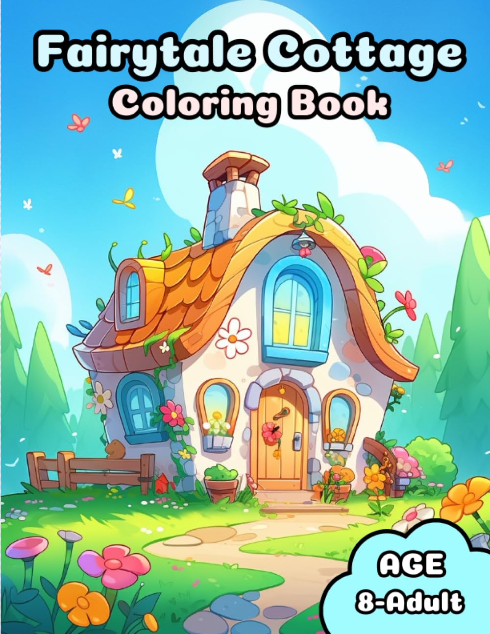 Fairytale Cottage Coloring Book: Magically Enchanted Coloring Book of Cottagecore Fairytale Cottages for Ages 8-Adult