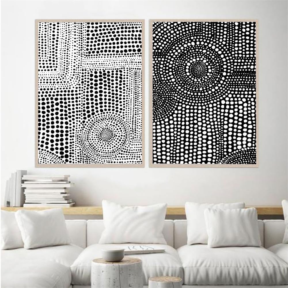 WUHBCZ Canvas Paints,Abstract Geometry Poster Black White Canvas Painting Minimalist Art Print Modern Nordic Wall Picture for Living Room Kitchen Bedroom Home Decor-50 * 70cm*2PCS (No Frame)