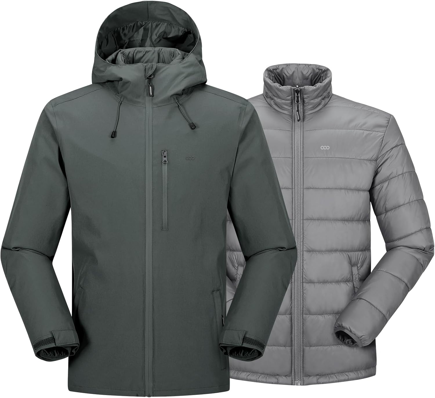 33,000ft Men's Waterproof 3-in-1 Ski Jacket, Warm Mountain Windbreaker Snow Rain Jackets Winter Coat with Puffer Jacket