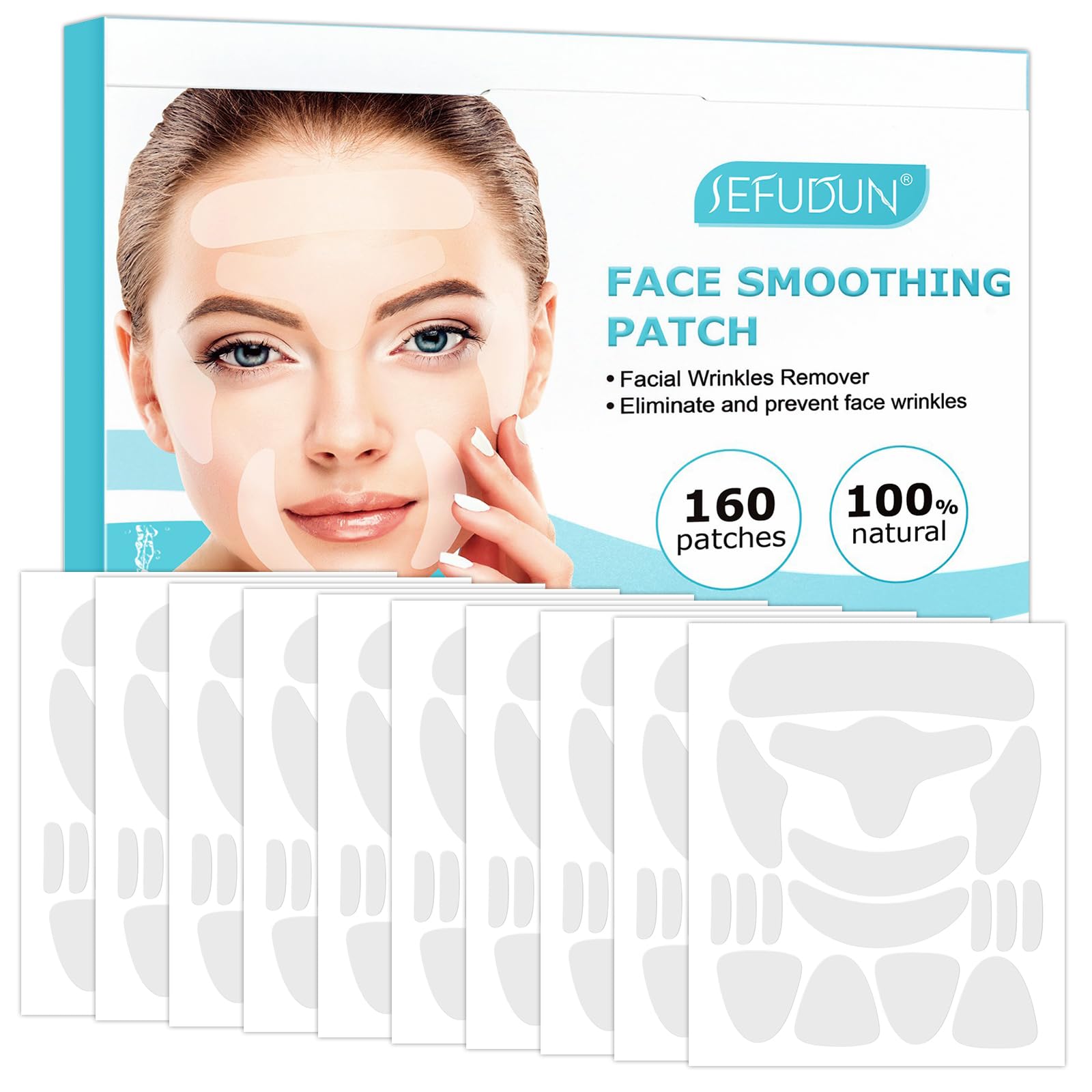 160 PCS Facial Silicone Wrinkle Patches,Forehead Wrinkle Patches, Smoothing & Fade Fine Lines