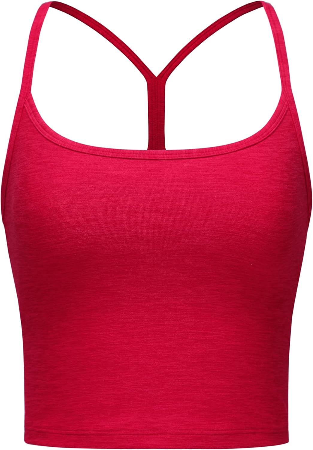 CRZ YOGA Cut-Out Y Back Crop Tank Tops for Women - Scoop Neck Spaghetti Strap Racerback Yoga Longline Sports Bra Non Padded - Image 4