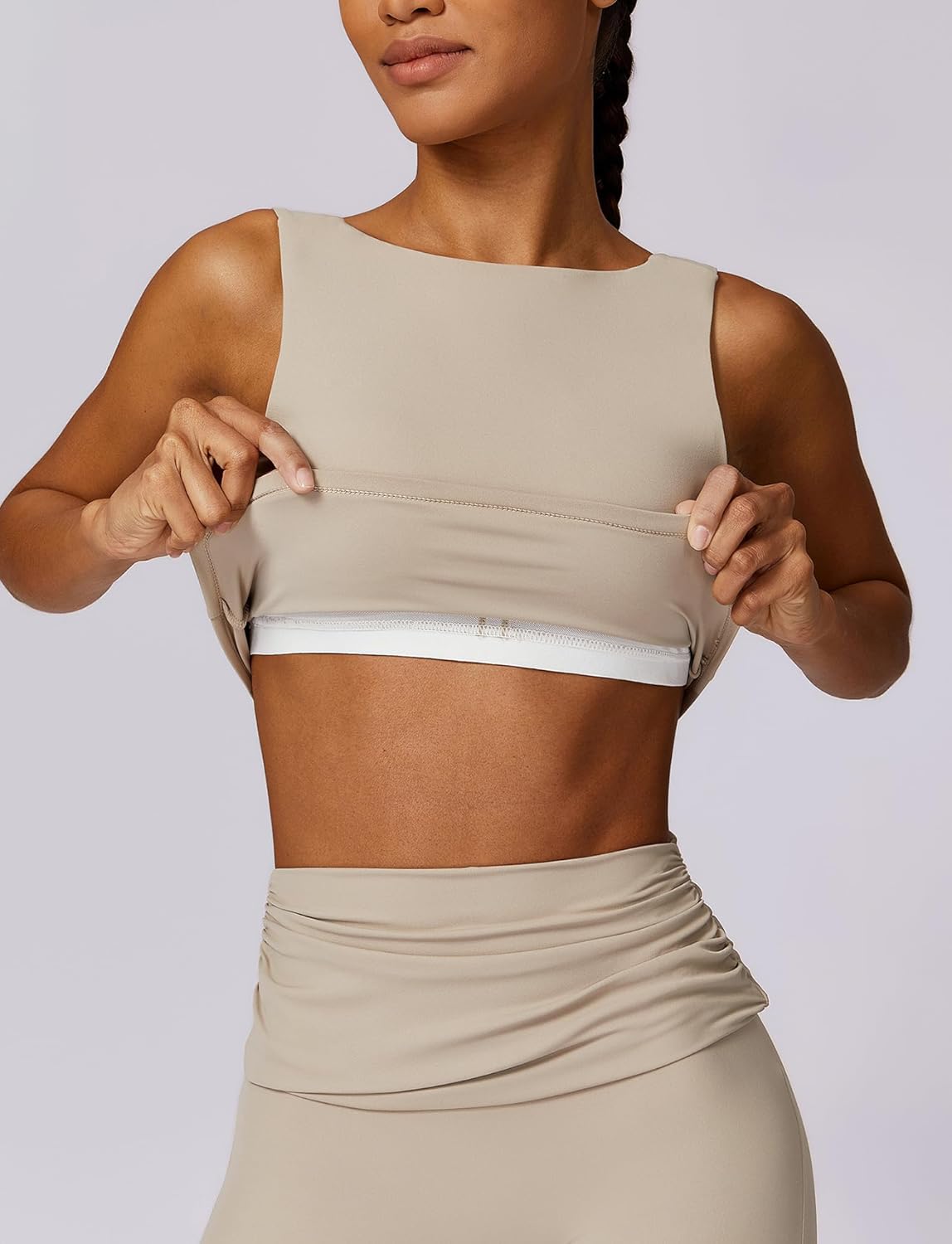 Sports Bra for Women High Medium Impact Workout Bra with Support Longline Wireless Yoga Gym Fitness Crop Tops - Image 3