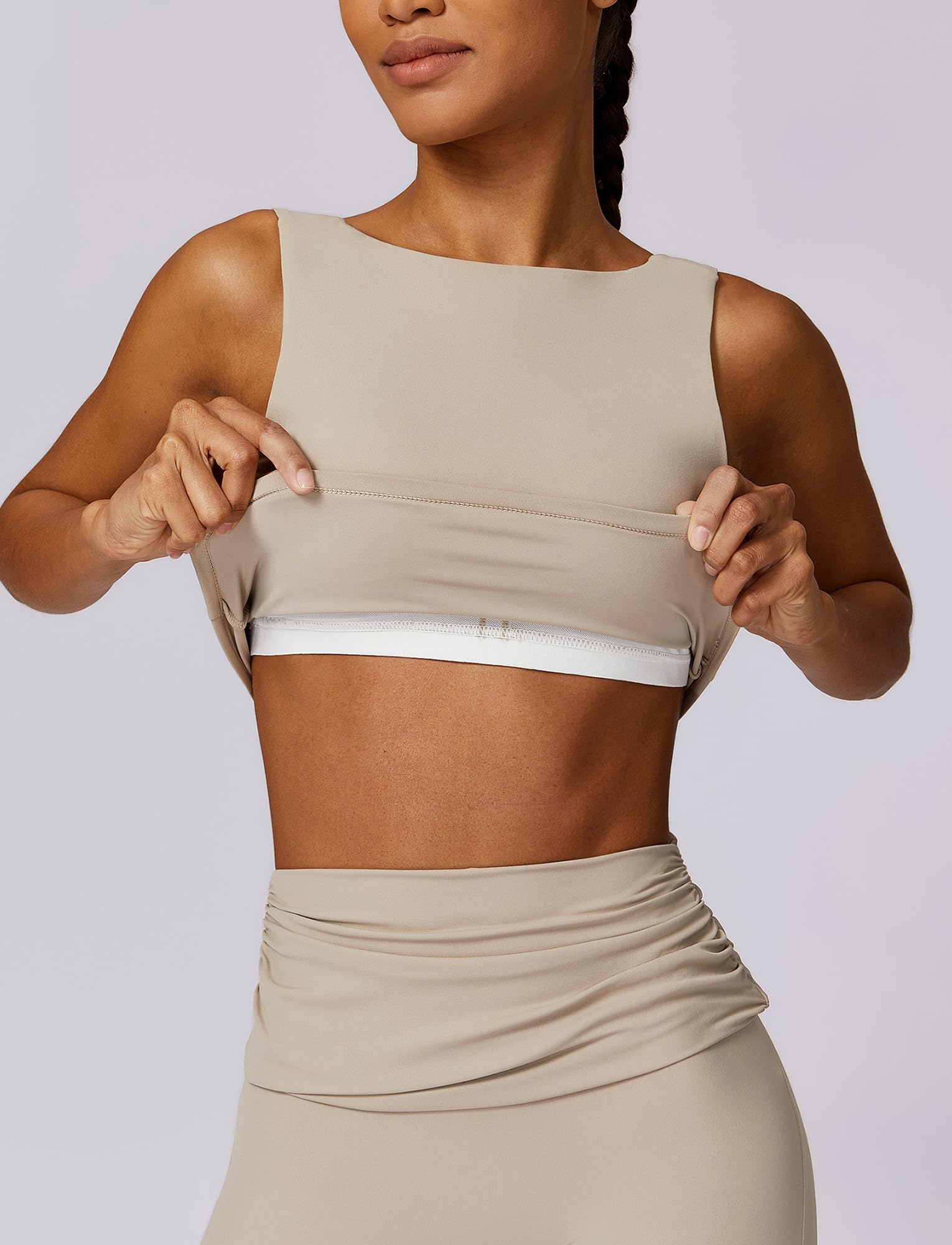 SEAUR Biustonosz sportowy dla kobiet High Medium Impact Training BH z podparciem Longline Wireless Yoga Gym Fitness Crop Tops