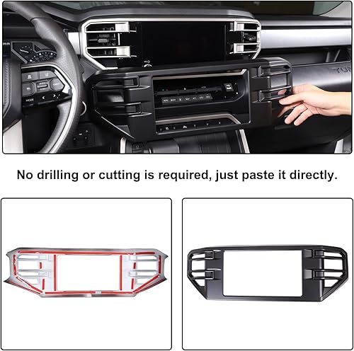 Vista 83 de Cubierta de salida de aire lateral para consola central de automóvil, compatible con Toyota Tundra 2022+ Sequoia 2023+ cubierta de panel de aire