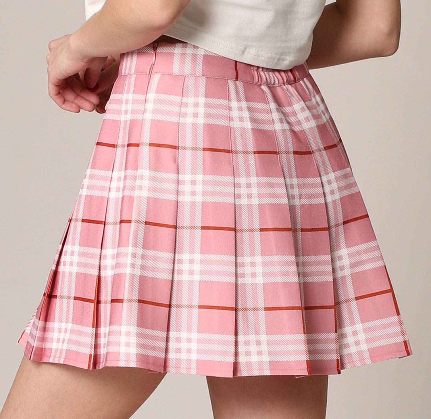 Made By Johnny Falda de tenis plisada de cintura alta para mujer y niña con forro de pantalones cortos