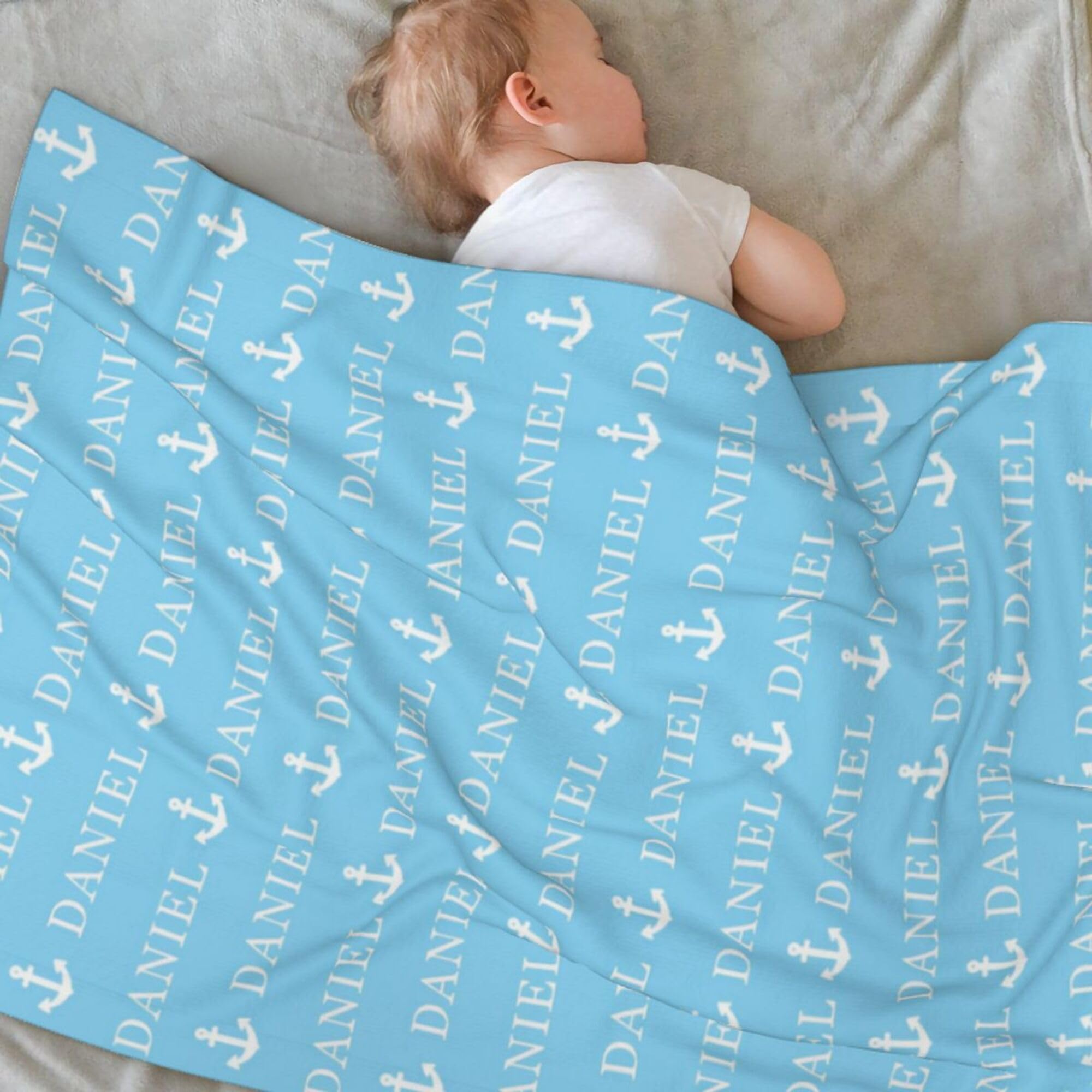 LMQJDZ Personalised Baby Blankets,Personalised Blanket for Kids Baby Adults Customised Name Blanket.Gifts for Baby Shower Birthday Easter Nursery Room Decor.