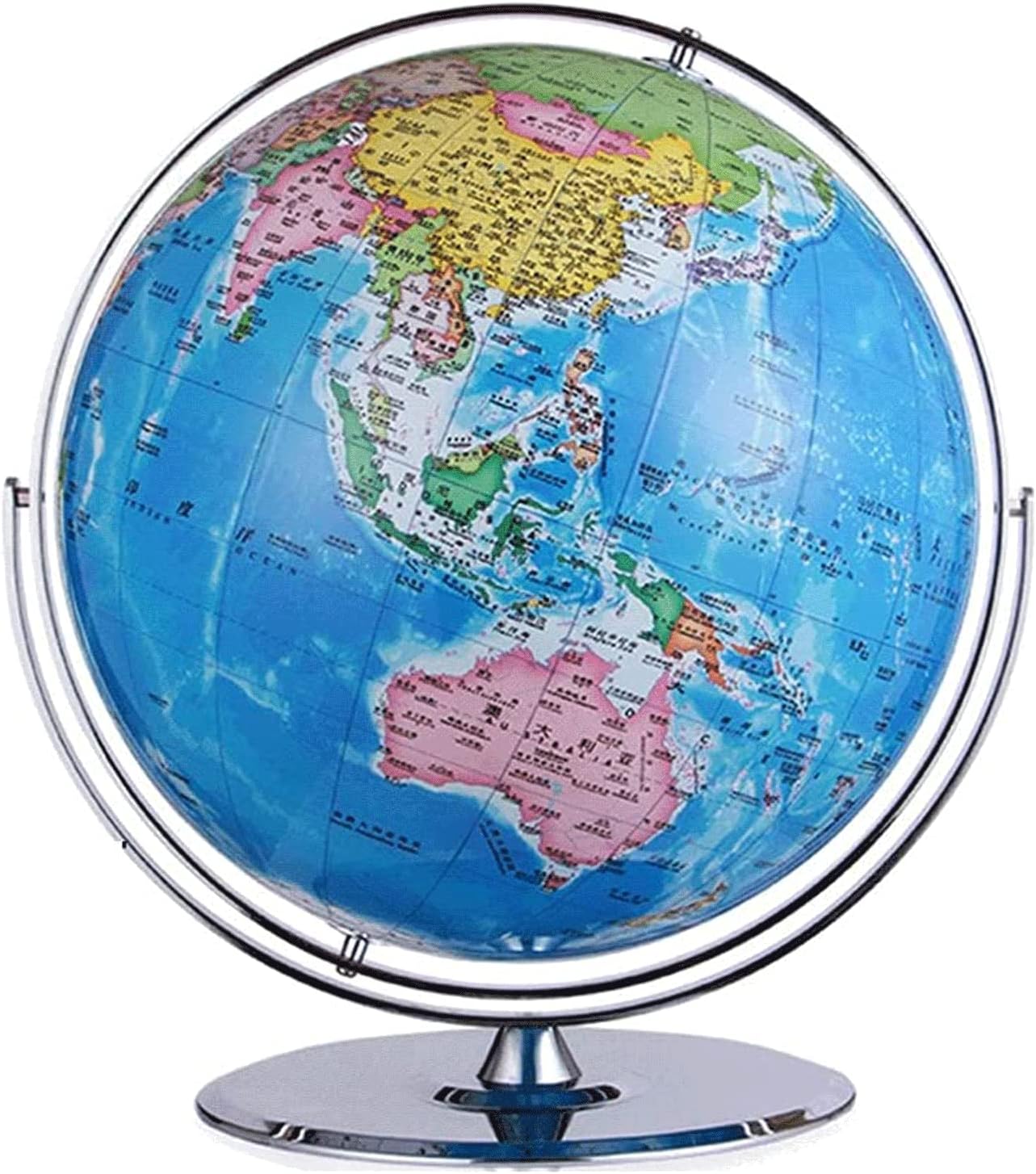 Geographic Globes 720° Rotating Globe Large Desktop Geographic Globes with Stand 19.6 Inch World Globe for Office Study Decoration Fun