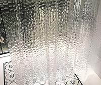 Ryhpez Clear Shower Curtain Liner Set with Roller Hooks & Magnets - PVC-Free EVA 72x78 Inch Waterproof 3D Water Cube Pattern