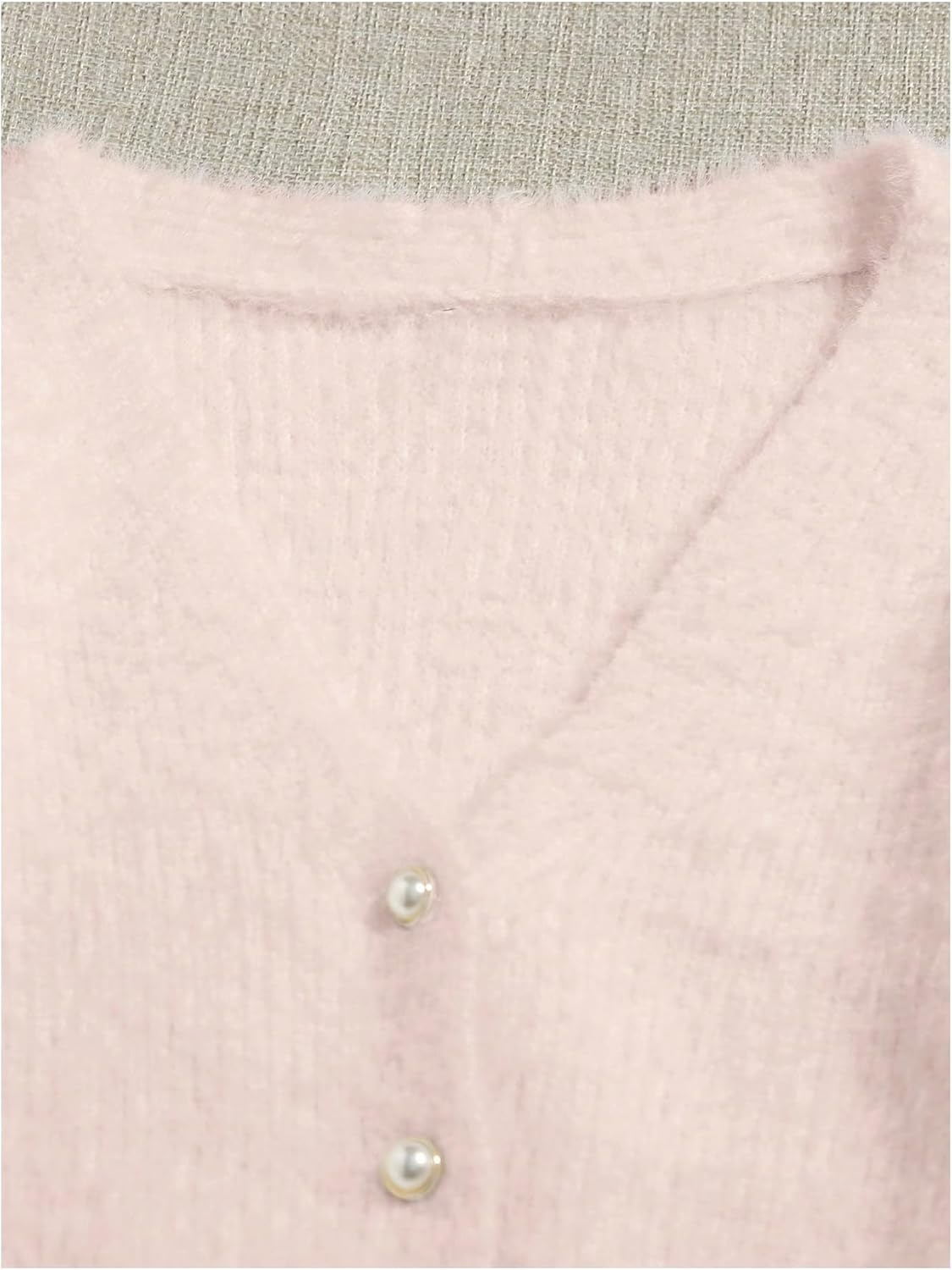 GORGLITTER Women's Fuzzy Crop Sweater Cardigan 2025 Winter Holiday Outfits Chunky Pearl Button Down Long Sleeve Cardigan - Image 4