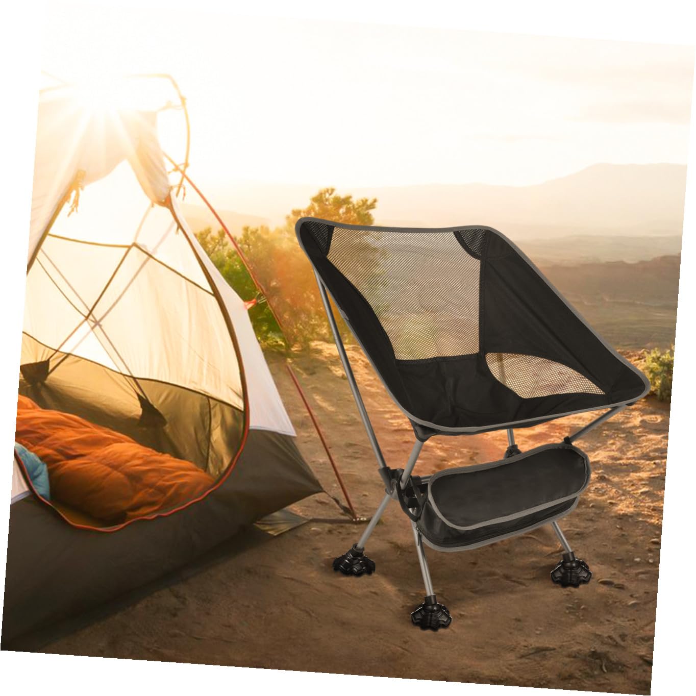 Tapones para Patas de Silla de Camping Negros, Plástico 4 Piezas | Forma de Aletas de Rana, Agarre Firme y Reforzado, para Mesa y Silla en Barbacoa y Camping
