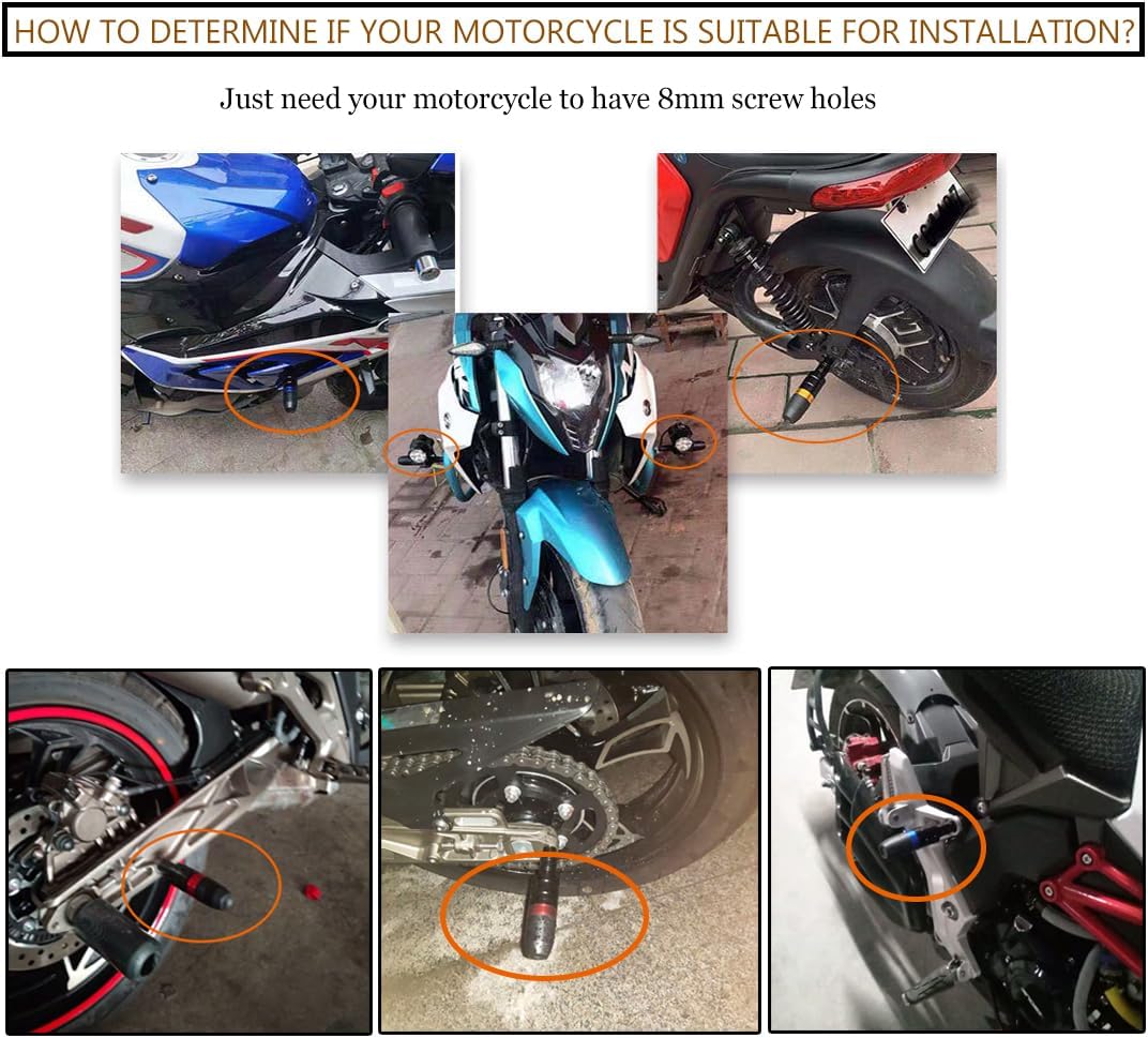 Motorcycle Frame Sliders for Piaggio Beverly 400 2008-2023, Aluminum Crash Pads Engine Protector, Anti-Collision Protection Ball, Motorcycle Modified Accessories,A Black
