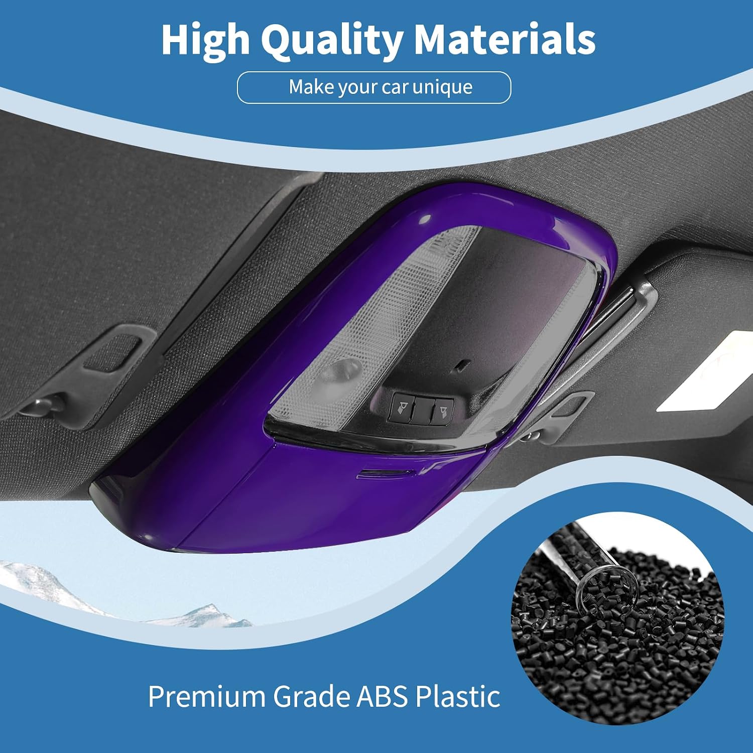 for Durango Overhead Console Panel Dome Light Cover Trim for Charger/Durango/300C 2011-Present Purple Interior Accessories 2pcs