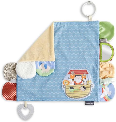 Miniatura 2 de DEMDACO Noahs Ark Soft Blue 17 x 115 Inch Polyester Childrens Plush Activity Blankie