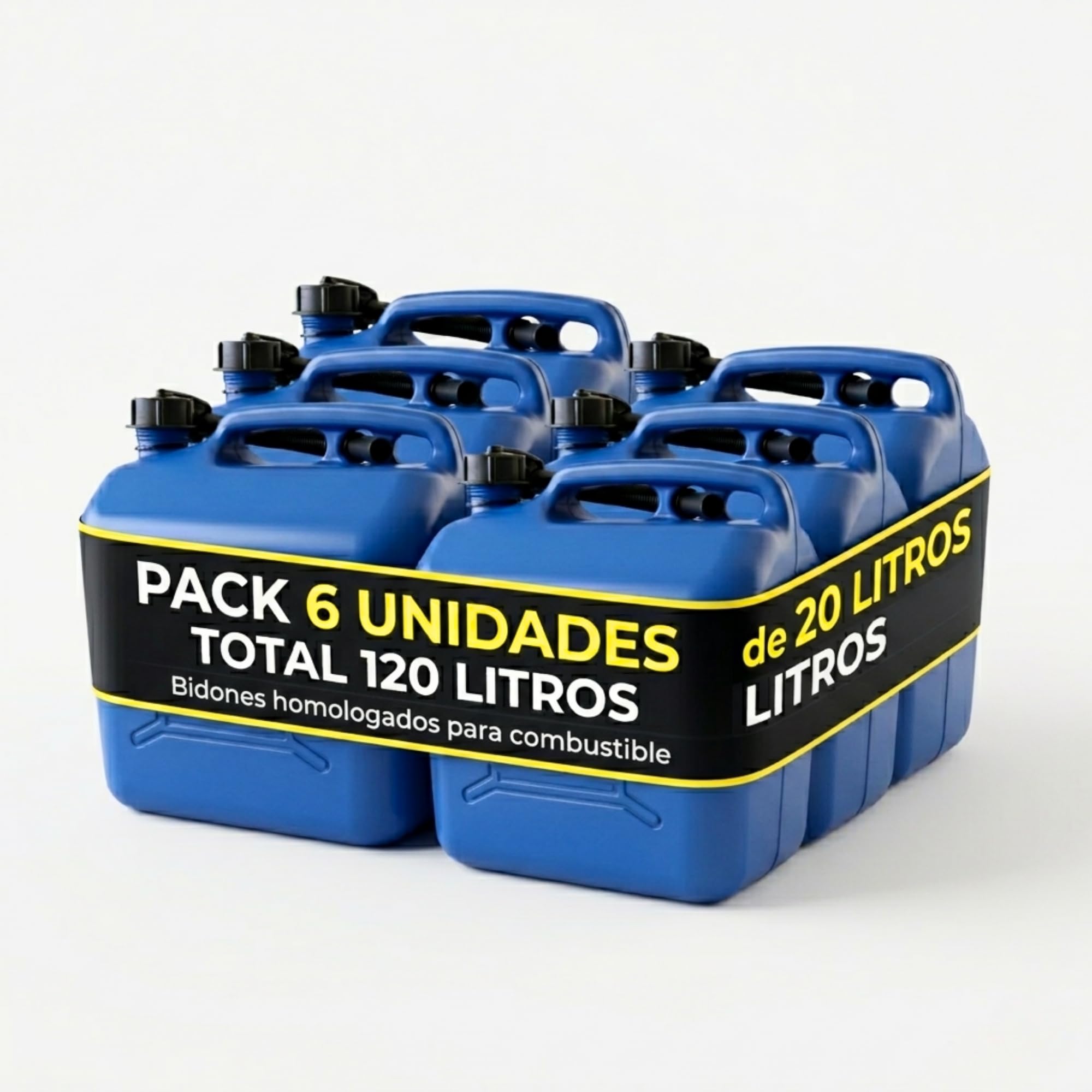 Humpti Garrafa Gasolina 20L Homologada Pack de 6 - Bidón Combustible Plástico con Visor de Nivel - Bidones para Gasolina y Gasoil Homologados 120 Litros - 2
