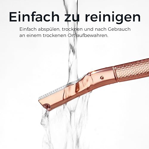 Miniatura 5 de Maquinilla de afeitar de cejas de oro rosa con 10 cuchillas de repuesto