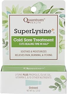 Quantum Health Super Lysine+ Cold Sore Treatment, Lip Balm Ointment - Menthol, Calendula, Propolis, Zinc Oxide - 7 gm