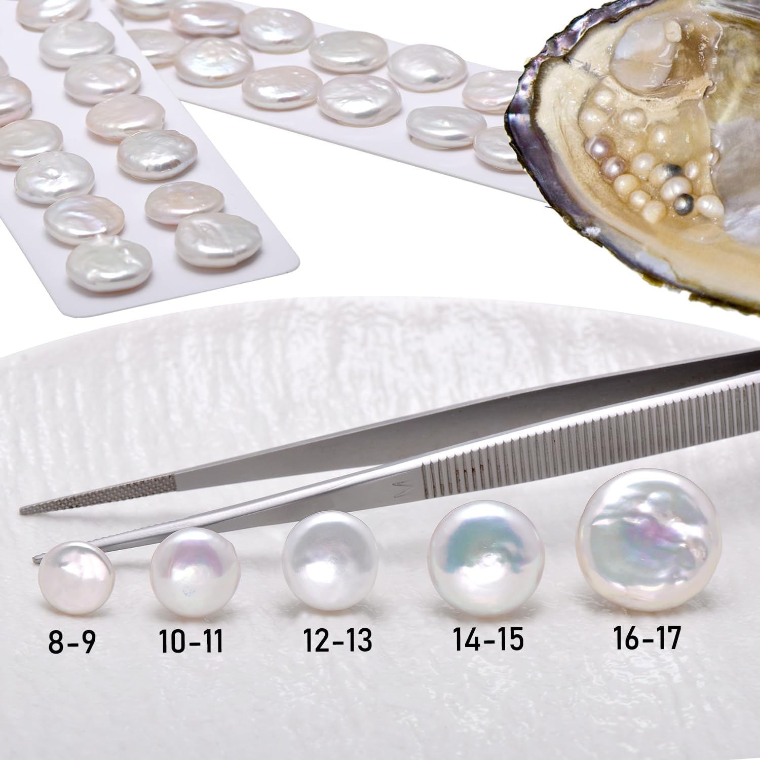 8-10 MM Freshwater Cultured Button Pearl Studs Earrings for Women, Sterling Silver Post Backing - Image 6