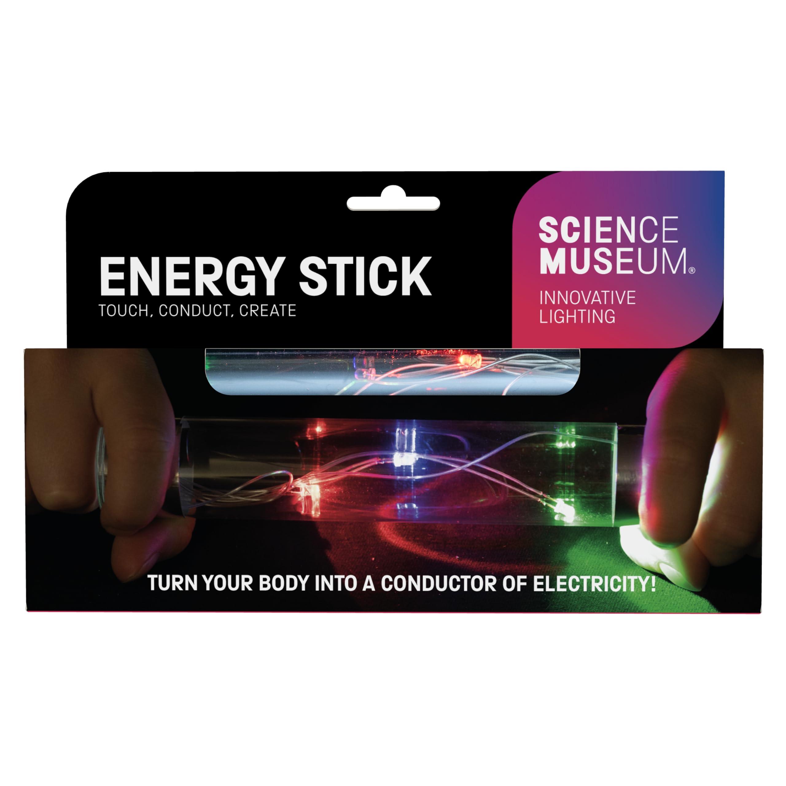 Funtime Gifts Science Museum ENERGY STICK - Turn Your Body into a Conductor of Electricity! Touch-Powered Light, Innovative Lighting