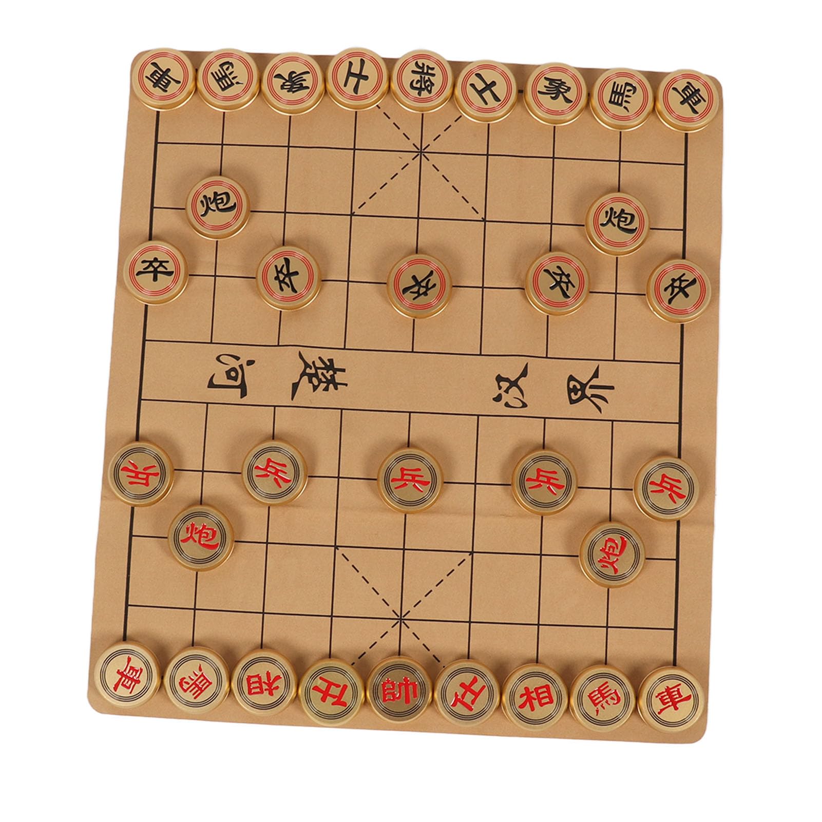 Chińskie szachy Xiangqi z aluminiową złotą walizką do przechowywania